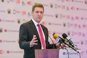 Iain Walker, UK High Commissioner to Ghana and Patron of the UKGCC, speaks at the UK-Ghana Investment Summit